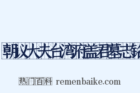 朝议大夫台湾府盖君墓志铭是什么意思的图片